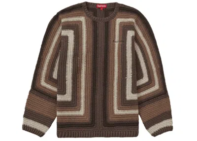 Pre-owned Supreme Men's  Hand Crocheted Sweater In Brown