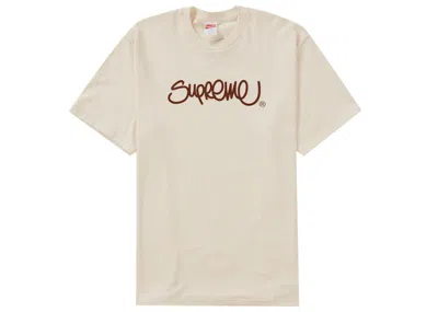 Pre-owned Supreme Men's  Handstyle Tee Shirt In Natural In Brown