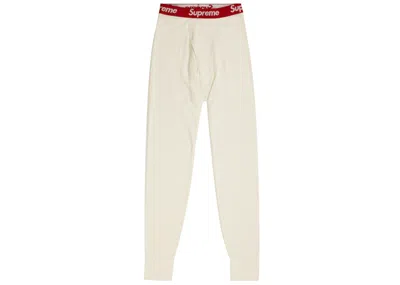 Pre-owned Supreme Men's  Hanes Thermal Pant (1 Pack) Fw19 In Natural In Brown