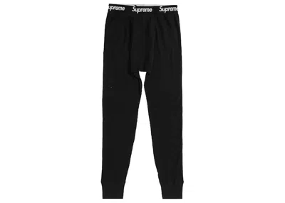 Pre-owned Supreme Men's  Hanes Thermal Pant (1 Pack) In Black