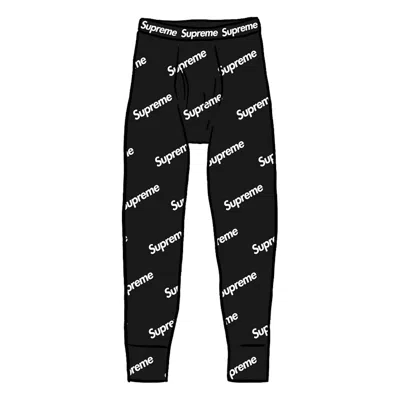 Pre-owned Supreme Men's  Hanes Thermal Pant (1 Pack) In Black Logos