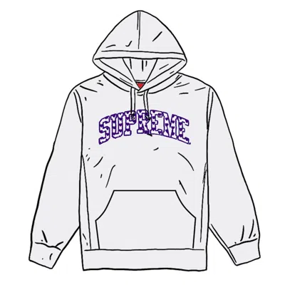 Pre-owned Supreme Men's  Hearts Arc Hooded Sweatshirt In Ash Grey In Gray