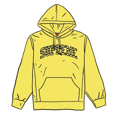 Pre-owned Supreme Men's  Hearts Arc Hooded Sweatshirt In Light Lemon