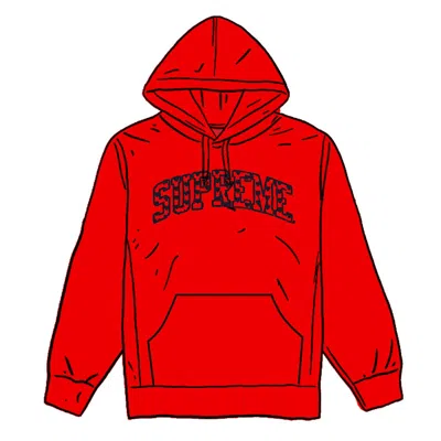 Pre-owned Supreme Men's  Hearts Arc Hooded Sweatshirt In Red