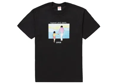 Pre-owned Supreme Men's  Heaven And Earth Tee Shirt In Black