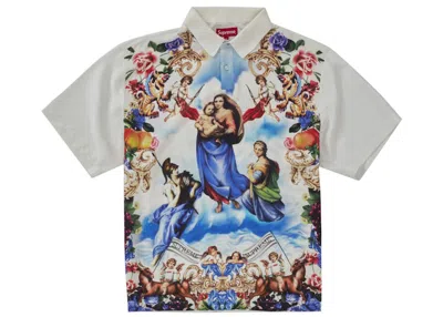 Pre-owned Supreme Men's  Heavenly Silk Polo Shirt In White