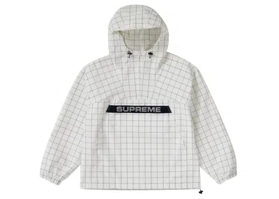 Pre-owned Supreme Men's  Heavy Nylon Anorak In Jacket Windowpane In Gray