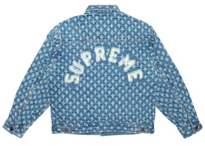 Pre-owned Supreme Men's  Hole Punch Denim Trucker Jacket In Blue