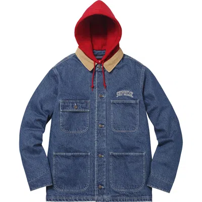 Pre-owned Supreme Men's  Hooded Chore Coat In Blue