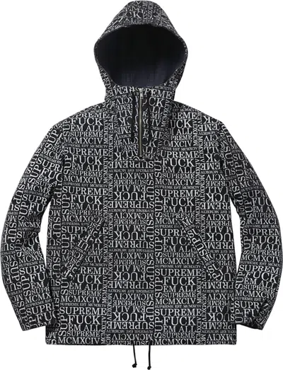 Pre-owned Supreme Men's  Hooded Denim Pullover In Black