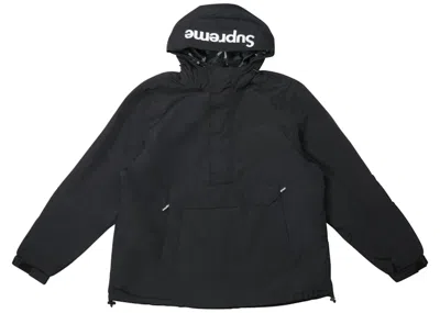 Pre-owned Supreme Men's  Hooded Logo Half Zip Pullover In Black