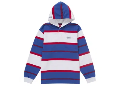 Pre-owned Supreme Men's  Hooded Rugby In Royal In Blue