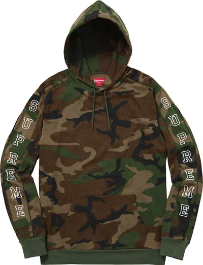 Pre-owned Supreme Men's  Hooded Sleeve Stripe Top In Camo
