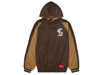 Pre-owned Supreme Men's  Hooded Warm Up Pullover In Brown