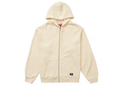 Pre-owned Supreme Men's  Hooded Zip Up Thermal In Natural