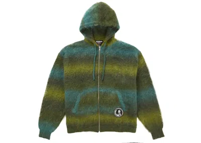 Pre-owned Supreme Men's  Hysteric Glamour Mohair Zip Up Hooded Sweater In Olive