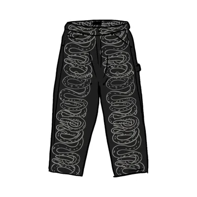 Pre-owned Supreme Men's  Hysteric Glamour Snake Double Knee Denim Painter Pant In Black