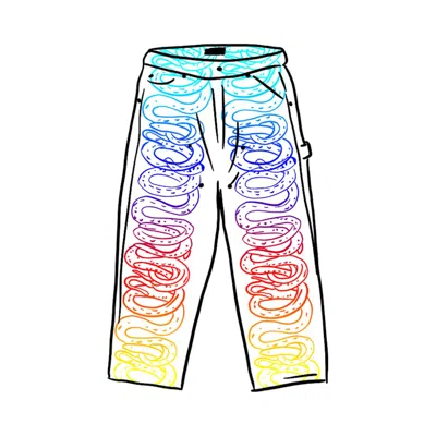 Pre-owned Supreme Men's  Hysteric Glamour Snake Double Knee Denim Painter Pant In White