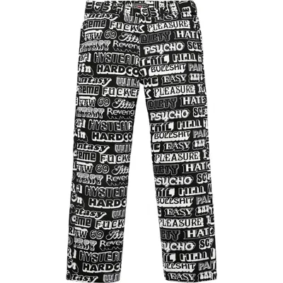 Pre-owned Supreme Men's  Hysteric Glamour Text Work Pant In Black