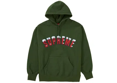 Pre-owned Supreme Men's  Icy Arc Hooded Sweatshirt In Green