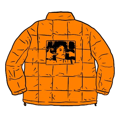 Pre-owned Supreme Men's  Iggy Pop Puffy Jacket In Orange