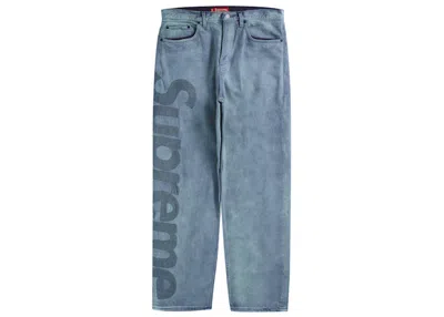 Pre-owned Supreme Men's  Inset Logo Jean In Washed Blue