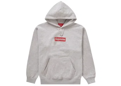 Pre-owned Supreme Men's  Inside Out Box Logo Hooded Sweatshirt In Heather Grey In Gray