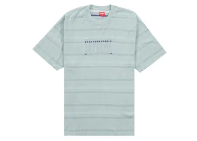 Pre-owned Supreme Men's  Inverted Stripe Short Sleeve Top In Light Blue