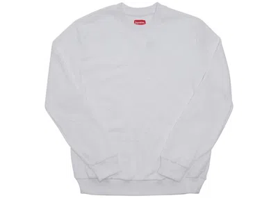 Pre-owned Supreme Men's  Jacquard Logo Crewneck Sweatshirt In White