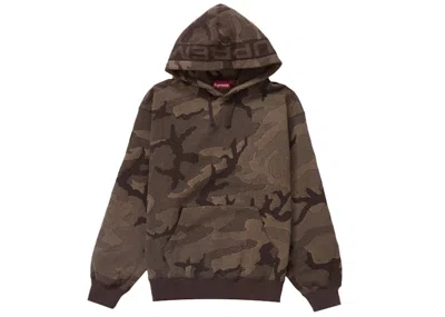 Pre-owned Supreme Men's  Jacquard Stripe Hooded Sweatshirt In Brown Camo