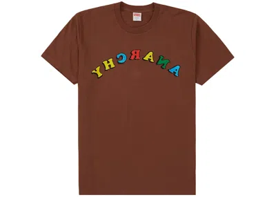 Pre-owned Supreme Men's  Jamie Reid Anarchy Tee Shirt In Brown
