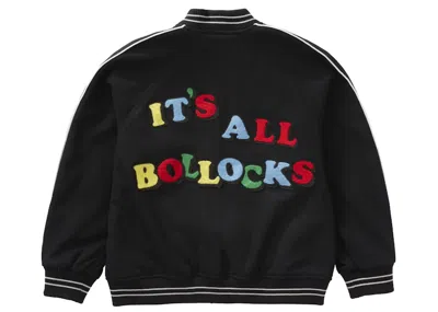 Pre-owned Supreme Men's  Jamie Reid It's All Bollocks Varsity Jacket In Black