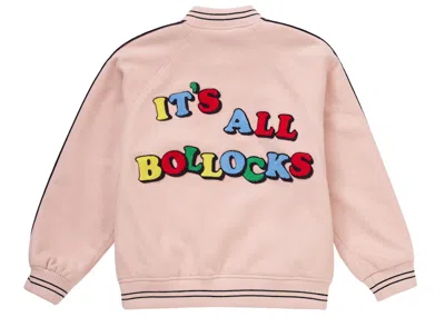 Pre-owned Supreme Men's  Jamie Reid It's All Bollocks Varsity Jacket In Dusty Pink