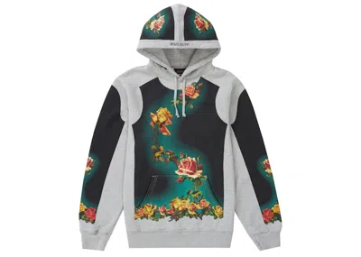 Pre-owned Supreme Men's  Jean Paul Gaultier Floral Print Hooded Sweatshirt In Heather Grey