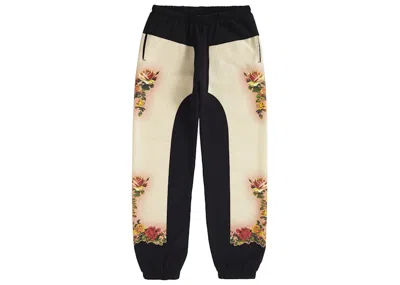 Pre-owned Supreme Men's  Jean Paul Gaultier Floral Print Sweatpant In Black
