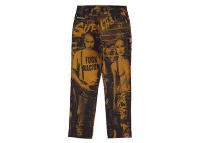 Pre-owned Supreme Men's  Jean Paul Gaultier Fuck Racism Jean In Gold