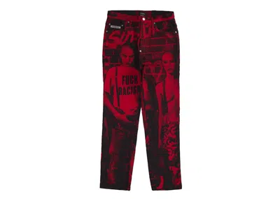 Pre-owned Supreme Men's  Jean Paul Gaultier Fuck Racism Jean In Red