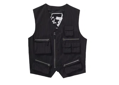 Pre-owned Supreme Men's  Jean Paul Gaultier Pinstripe Cargo Suit Vest In Black