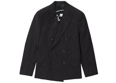 Pre-owned Supreme Men's  Jean Paul Gaultier Pinstripe Double Breasted Blazer Jacket In Black