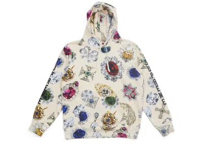 Pre-owned Supreme Men's  Jewels Hooded Sweatshirt In Cream In White