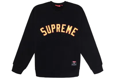 Pre-owned Supreme Men's  Kanji Logo Crewneck Sweatshirt In Black