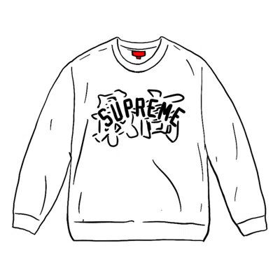 Pre-owned Supreme Men's  Kanji Logo Crewneck Sweatshirt In White