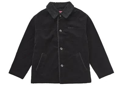 Pre-owned Supreme Men's  Kindermann Uncut Corduroy Car Coat In Black