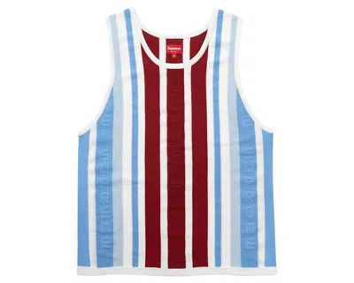 Pre-owned Supreme Men's  Knit Stripe Tank Top (ss23) In White