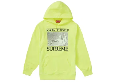 Pre-owned Supreme Men's  Know Thyself Hooded Sweatshirt In Bright Yellow