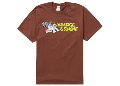 Pre-owned Supreme Men's  Knowledge Tee Shirt In Brown