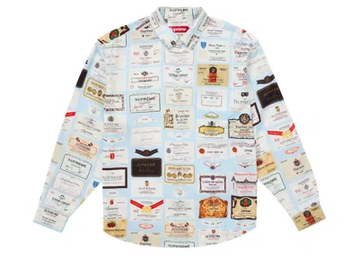 Pre-owned Supreme Men's  Label Shirt In Light Blue