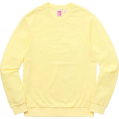 Pre-owned Supreme Men's  Lacoste Pique Crewneck Sweatshirt In Light Yellow