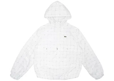Pre-owned Supreme Men's  Lacoste Reflective Grid Nylon Anorak In Jacket White