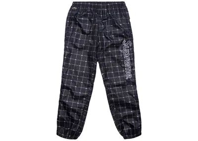 Pre-owned Supreme Men's  Lacoste Reflective Grid Nylon Track Pant In Black